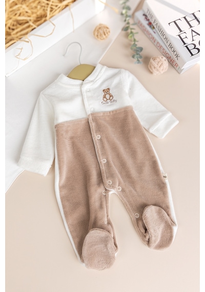 Babymod Kışlık Ayaklı Yumuşak Dokulu Kadife Kız/erkek Bebektulum Krem