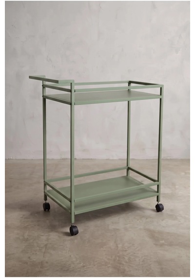 Vortex Metal Raflı Yan Sehpa Mint Yeşili - Komple Metal Tekerlekli Servis Sehpası, Çok Amaçlı Salon Ve Mutfak Organizer Düzenleyici Sehpa