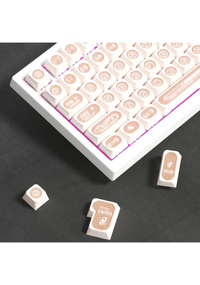 Mekanik Klavye Keycap -136 Tuşlu Kahve Opal Tuş Takımı