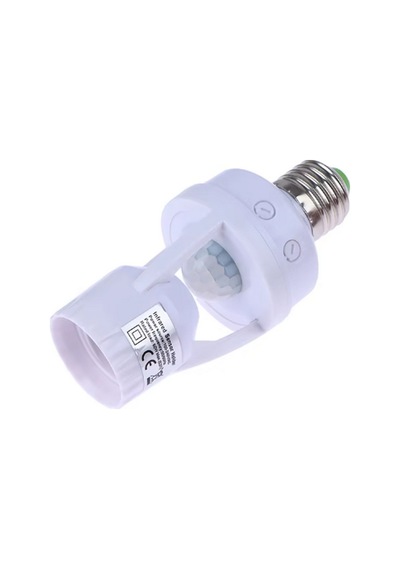 E27 Hareket Sensörlü Lamba Tutucu 110-240volt 60watt, Ampul Soket Adaptörü Pır,