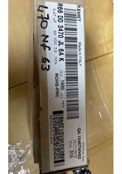 R66dd3470jl6ak 470nf 63v 7.5 0.1 Polyester Kondansatör 40 Adet