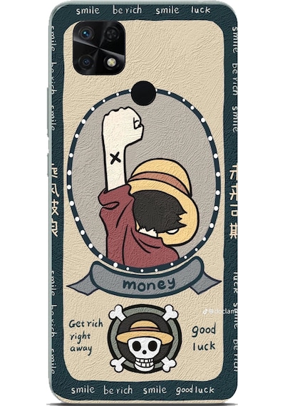 Redmi 10c - Poco C40 Uyumlu One Piece Dolar Baskılı Silikon Kılıf Renkli