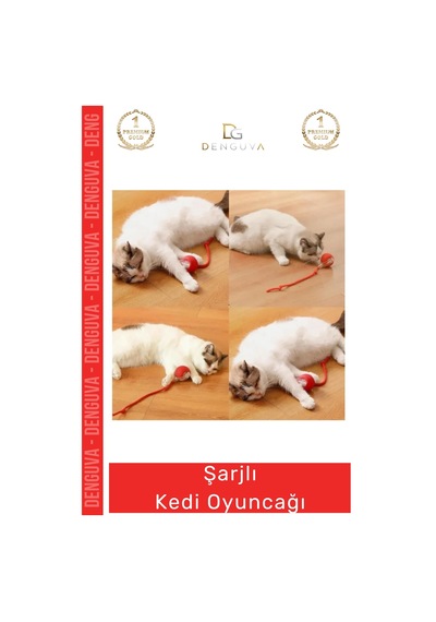 Kedioyuncağı İnteraktif Titreşimli Hareketli İpli Dayanıklı Avcı İçgüdüsü Şarjlı Kedi Oyuncağı