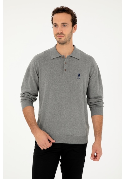 U.s. Polo Assn. Erkek Gri Melanj Kazak /triko 50293506-vr086 Gri Melanj