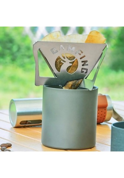 Kahve Filtre Tutucu Damlalık Coffe Dripper Katlanır Çantalı Açık Krem