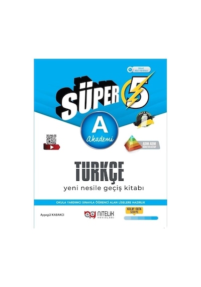 Nitelik 5. Sınıf Süper Türkçe A Akademi Yeni Nesile Geçiş Kitabı