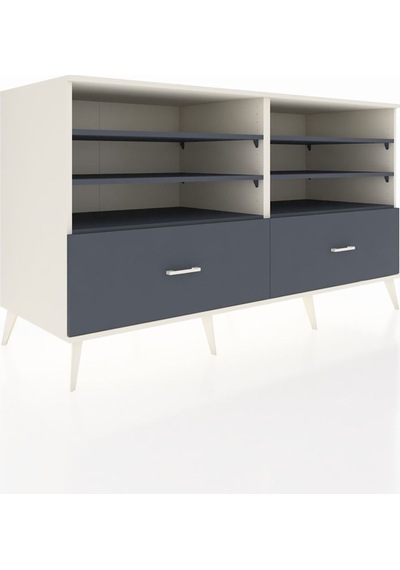 Kronos Konsol 6 Raflı 2 Çekmeceli 176x59x99 Aytaşı-antrasit Aytaşı-antrasit