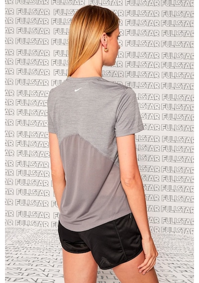 Nike Miler Dri Fit Tee Sırt Hava Panelli Koşu Spor Antrenman Tişörtü Gri
