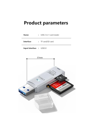 2'si 1 Arada Usb 3.0 Micro Sd/tf Kart Okuyucu, Veri Aktarım Adaptörü