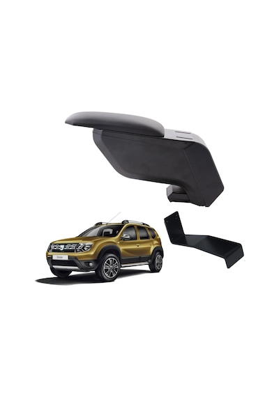 Dacia Duster 2018 Delmesiz Çelik Ayaklı Siyah Kolçak Kol Dayama