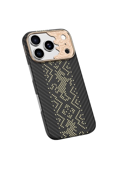 Apple iPhone Uyumlu 17 Pro Max Kılıf M-safe Şarj Özellikli Karbon Fiber Benks Knight Armorair Kevlar Kapak Siyah