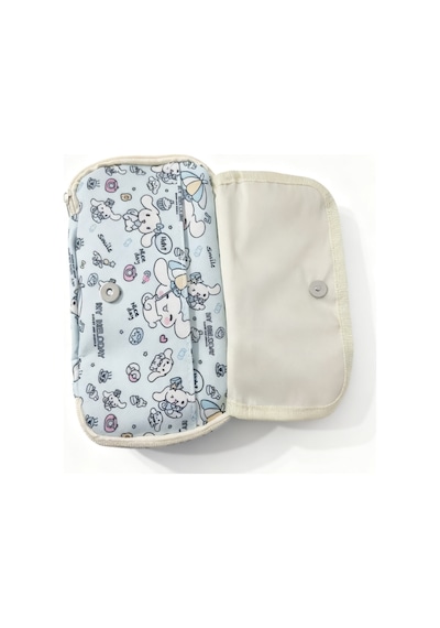 Cinnamoroll Desenli Çok Bölmeli Kalemlik - Peluş Broş-sticker-klips Hediyeli Mavi