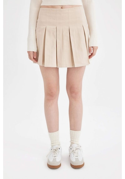 Defacto Coool Piliseli Normal Bel Basic Düz Gabardin Mini Etek D5265AX24AUER42 Ekru Defacto Coool Piliseli Normal Bel Basic Düz Gabardin Mini Etek D5265AX24AUER42 Ekru