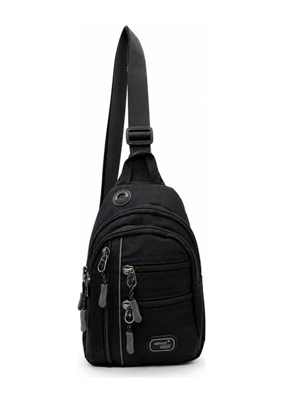 Sanmorris Unisex Küçük Boy Çok Gözlü Çapraz Askılı Body Bag Siyah-gri