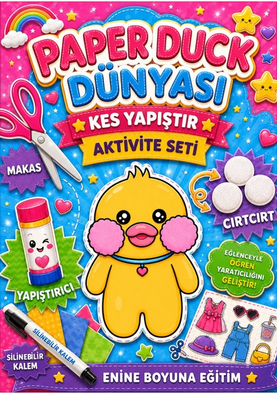 Paper Duck Dünyası Kes Yapıştır Cırt Cırt Aktivite Seti