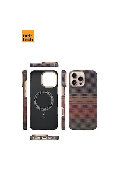 Nettech Apple Uyumlu iPhone 16 Pro Nt-n076 Kevlar Karbon Arka Koruma Kılıf - Mavi Mavi