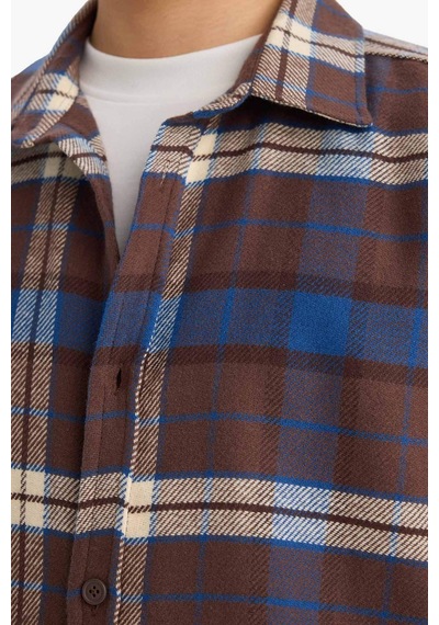 Defacto Regular Fit Flanel Uzun Kollu Gömlek G4322ax25wnbn337 Kahve-bn337