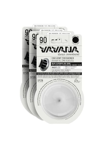 Vavana Spin Araba Klima Kokusu - Profesyonel Otomobil Kokusu Bpa & Sıvı İçermez 90 Gün Etkili 3'lü Set Angelıc