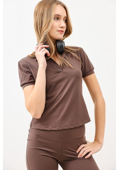 Antioch Polo Yaka Kadın T-shirt Kahve