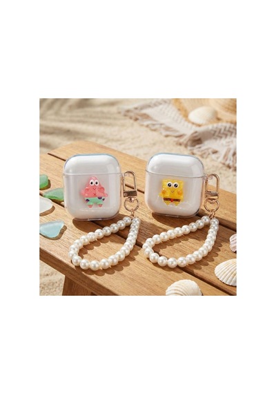 Caseonn Xiaomi Redmi Buds 6 Play Kılıf Transparan Süngr Bob Sarı