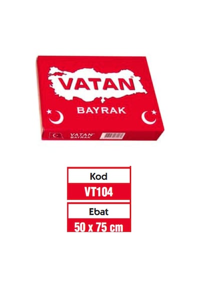 Vatan Türk Bayrağı Polyester 50x75 Vt104 Diğer