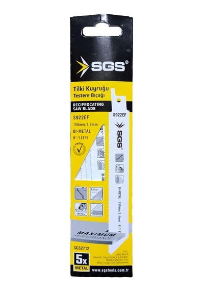 Sgs-2712 Tilki Kuyruğu Ve Testere Bıçağı Metal 150mm/1.4mm 5 Adet