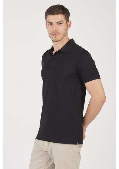Classıc Pamuk Regular Comfort Erkek Polo Yaka Tişört Siyah