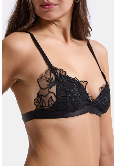Kadın Kırmız Siyah 2'li Paket Dantelli Bralet Büstiyer Kırmızı