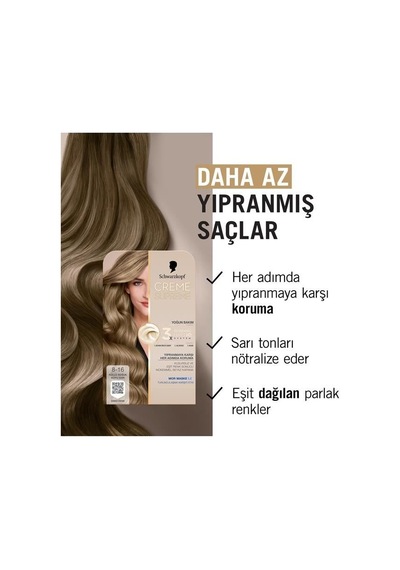 Schwarzkopf Creme Supreme Kit Boya 8-16 K.s.k.sarı