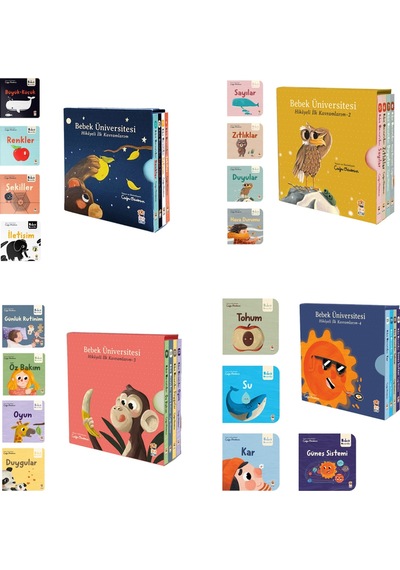 Bebek Üniversitesi Hikayeli İlk Kavramlarım 4 Seri 16 Kitap Set