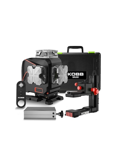 Kobb Kbl36g Profesyonel Li-ion Şarjlı 4x360⁰ Lcd Ekran Otomatik Hizalamalı Yeşil Çapraz Çizgi Lazer Distomat