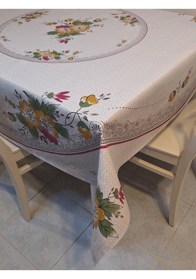 Dora Pano Elyaf Tabanlı Pvc Muşamba - Desenli Silinebilir 140 X 140 Hazır Masa Örtüsü Pembe