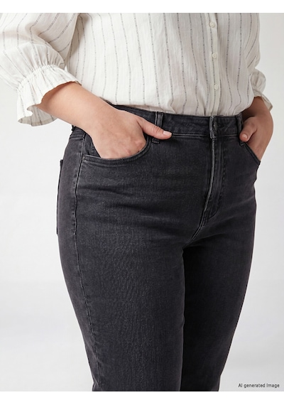 Lcw Grace Siyah Straight Fit Kadın Jean Pantolon