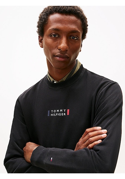 Tommy Hilfiger Brand Love Sweatshırt Erkek Siyah Sweatshirt - Mw0mw41428