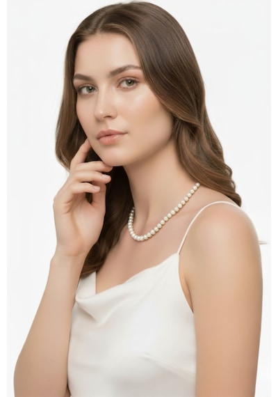 Dört Tırnaklı Doğal İnci Gerdanlık 5 Mm Rose