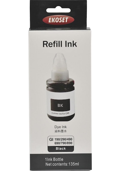 Ekoset Canon Pixma G3411 Uyumlu Siyah Mürekkep 135 Ml