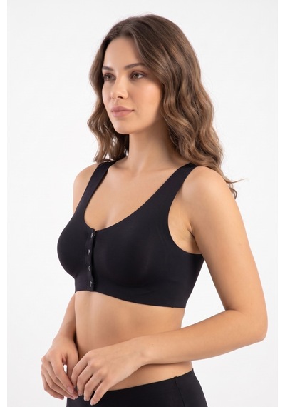 Missvera Kadın Lazer Kesim Önden Çıtçıtlı Pedli Sütyen Bgl-st05636 siyah