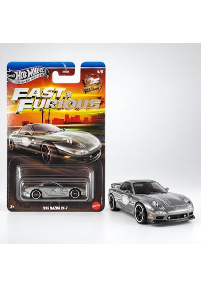 Hot Wheels Fast & Furious 25 Yıl Sılver Serisi - 1995 Mazda Rx-7 Jkx23 - Hnr88 Gri
