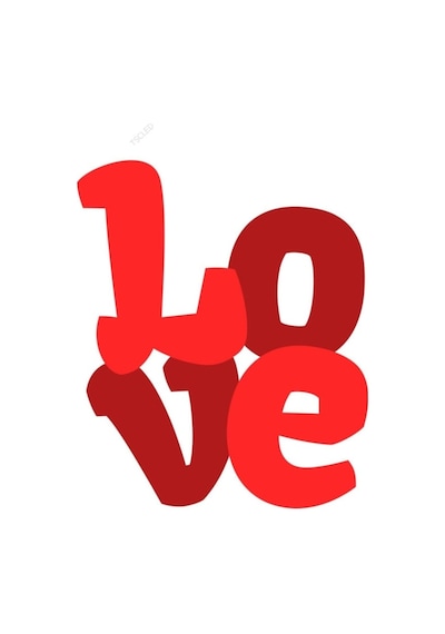 I Love Sticker Yapıştırma 16Cm