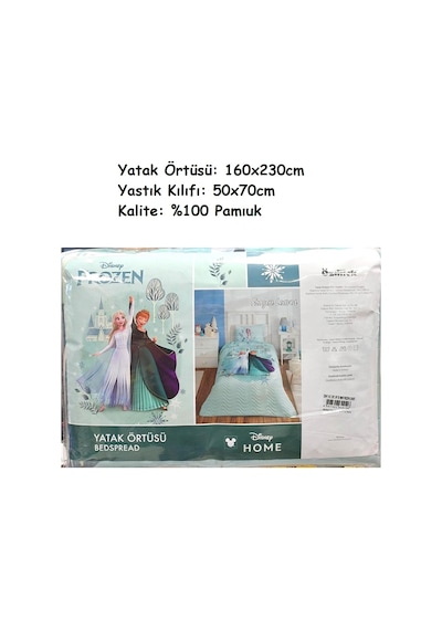 Özdilek Lisanslı Tek Kişilik Çocuk Yatak Örtüsü-frozen Leaves Min Mint
