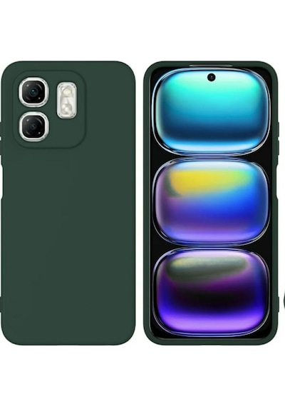 Infinix Hot 50i Uyumlu Silikon Kılıf - Kamera Korumalı Esnek Pastel Renk Kapak - Yeşil Yeşil
