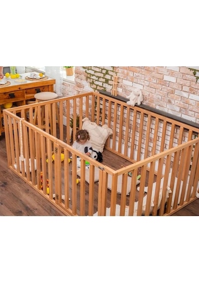 Montessori Ekstra Korumalı Bebek Yatağı Çam 190x90