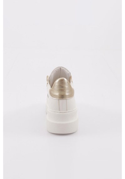 Dgn Es861 Kadin Kalin Taban Silver Taşli Sneakers Ayakkabi ES861-2007-R0198 Beyaz