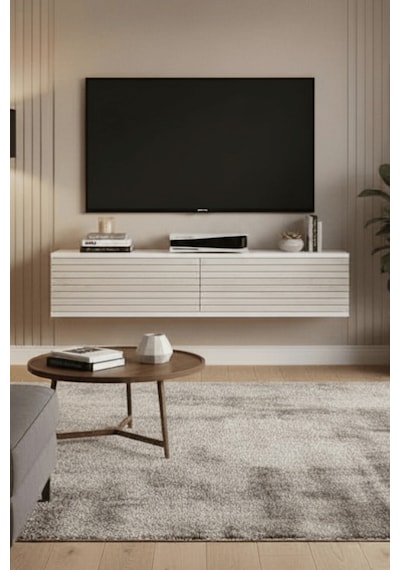 Tda1214bt - Zeynep120 Duvara Montaj Tv Stand, Tv Rafı, Tv Sehpası Beyaz - Traverten 120cm Tda1214bt - Zeynep120 Duvara Montaj Tv Stand, Tv Rafı, Tv Sehpası Beyaz - Traverten 120cm