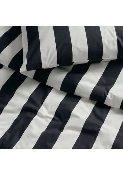 Ikea Slanhöstmal Çift Kişilik Nevresim Takımı 220 X 240 Cm Siyah - Beyaz