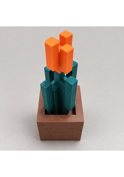 Piksel Lale Biblo - 3d Baskı, Minecraft Esintili Turuncu