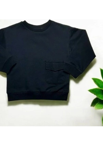Çikoby Erkek Çocuk Cep Detaylı Sweatshirt-14879 Siyah