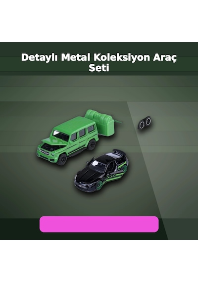 Mercedes Lisanslı 1:64 Ölçekli 19 Cm Amg Deluxe Die-cast Römorklu Araç Seti - 1 Adet Rastgele Model