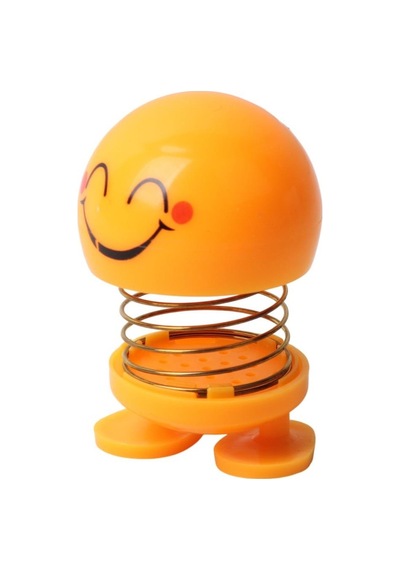 Mutlu Olan Emoji Smile Zıp Zıp Kafa 8 Cm Araba Torpido Süsü Masaüstü Dekoratif Figür Pasta Süsü Emoji