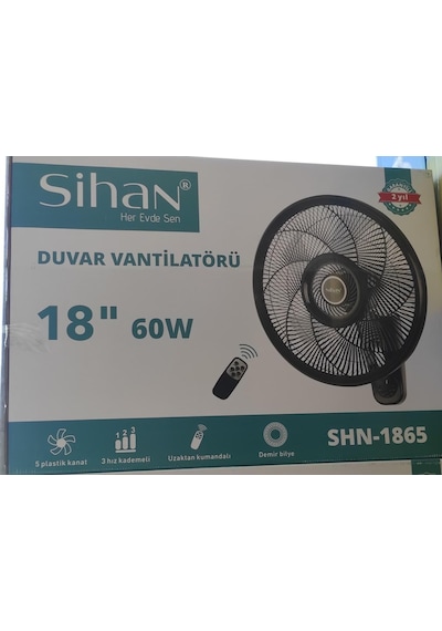 Shin Duvar Vantilatörü 18'', Uzaktan Kumandalı 2026 / Tasarruflu